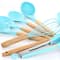 MegaChef Light Teal Silicone & Wood Cooking Utensils Set, 12ct.